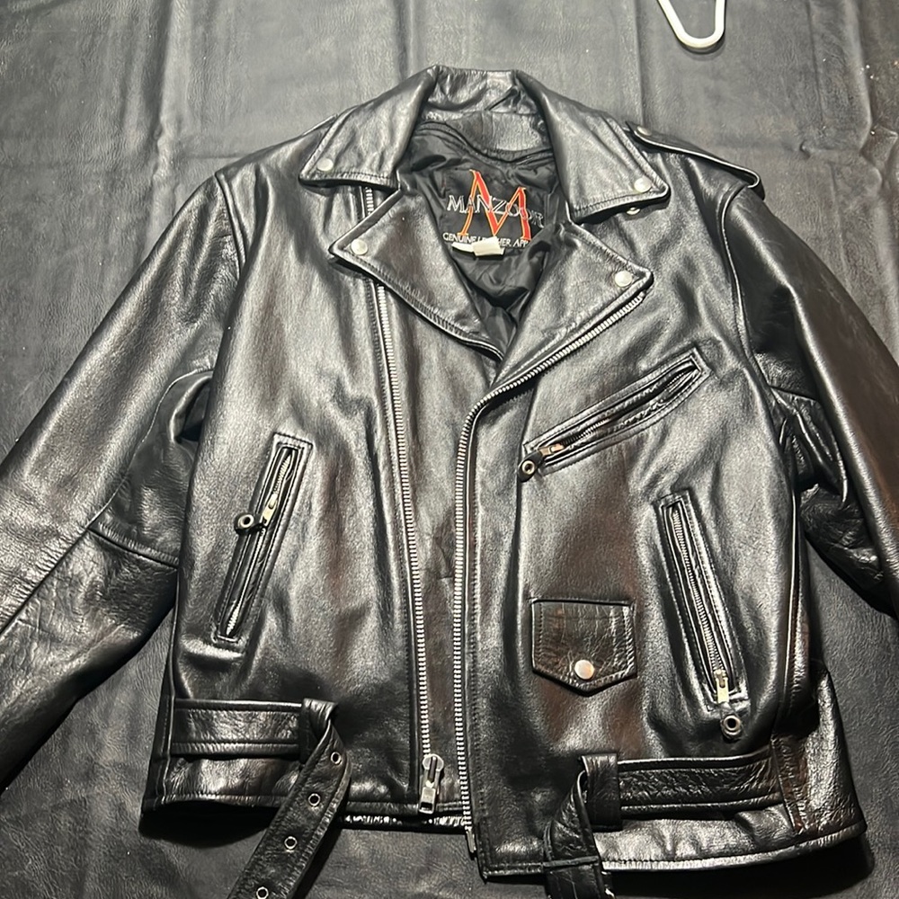Manzoor heavy duty thick black biker jacket